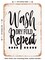 DECORATIVE METAL SIGN - Wash Dry Fold Repeat - 2 - Vintage Rusty Look